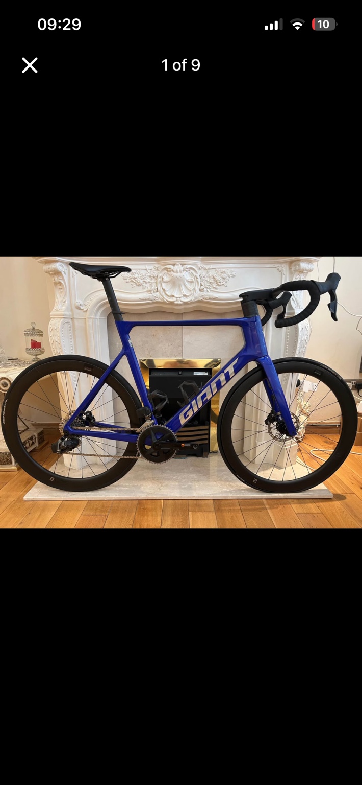 Blue Giant Propel Advanced 1 road bike, drive-side view